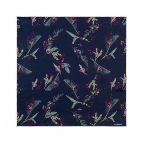 Foulard soie Iris Navy