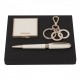 Parure Essential Lady Off-white (stylo bille, porte-clefs & miroir)