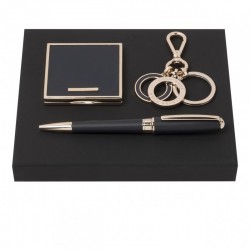 Parure Essential Lady Dark Blue (stylo bille, porte-clefs & miroir)