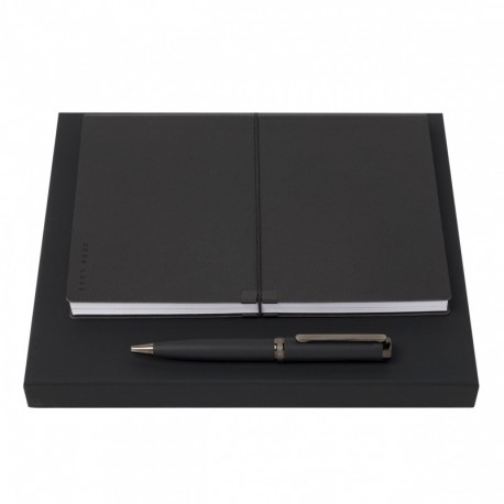 Parure HUGO BOSS Black (stylo bille & carnet A5)