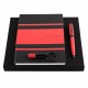 Parure Gear Matrix Red (stylo bille, carnet A5 & porte-clefs)