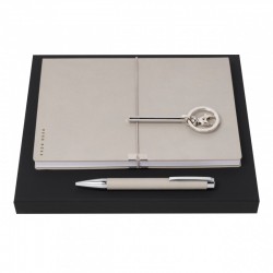 Parure HUGO BOSS (stylo bille, carnet A5 & porte-clefs)