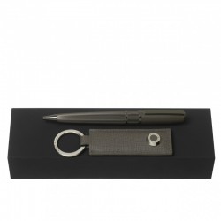 Parure HUGO BOSS Grey (stylo bille & porte-clefs)