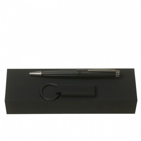 Parure HUGO BOSS Black (stylo bille & porte-clefs)