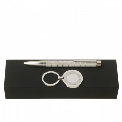 Parure HUGO BOSS Chrome (stylo bille & porte-clefs)