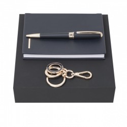 Parure Essential Lady Dark Blue (stylo bille, carnet A6 & porte-clefs)