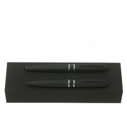 Parure Stripe Soft Black (stylo bille & stylo plume)