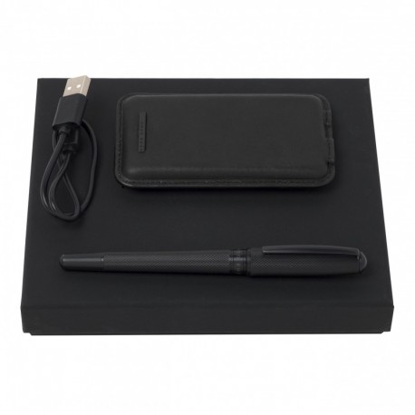 Parure HUGO BOSS Black (stylo roller & batterie de secours)