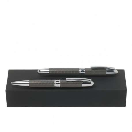 Parure Matte Dark Chrome (stylo bille & stylo roller)