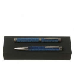 Parure Pillar Blue (stylo bille & stylo roller)