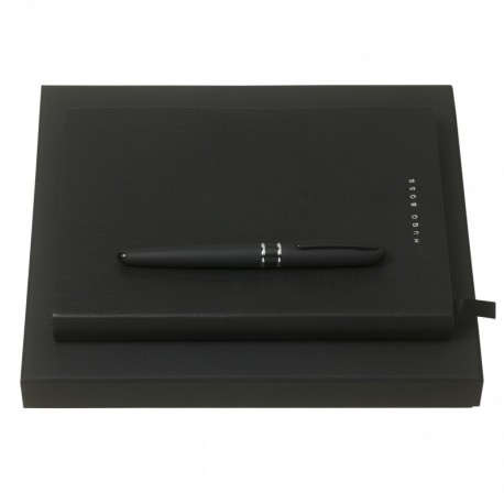 Parure Stripe Soft Black (stylo plume & carnet A5)