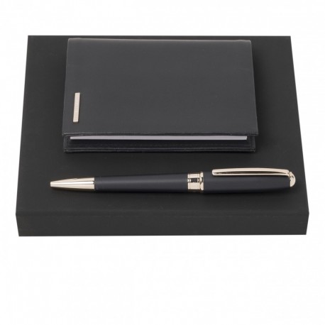 Parure Essential Lady Dark Blue (stylo bille & couverture de carnet)