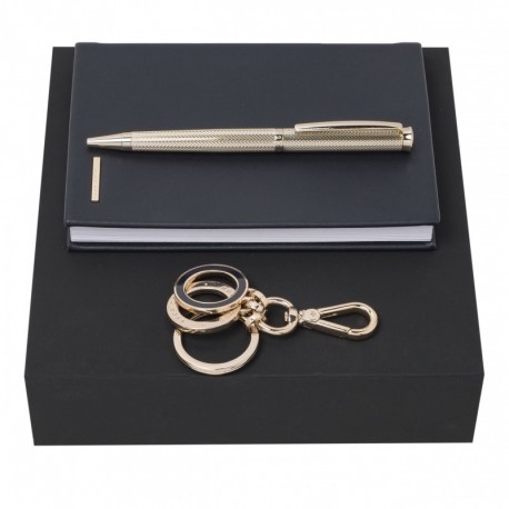 Parure HUGO BOSS (stylo bille, carnet A6 & porte-clefs)