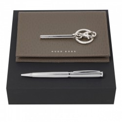 Parure HUGO BOSS (stylo bille, porte-clefs & couverture de carnet)