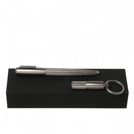 Parure Pure Matte Dark Chrome (stylo roller & porte-clefs)