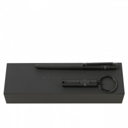 Parure Ribbon Black (stylo roller & porte-clefs)