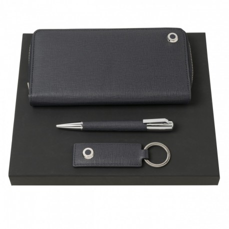 Parure HUGO BOSS (stylo bille, porte-clefs & couverture de carnet)