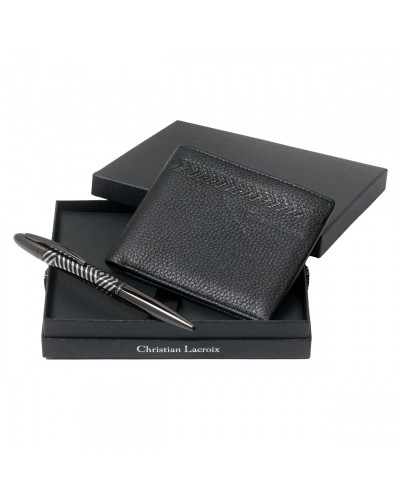 Parure Christian Lacroix Black (stylo bille & portefeuille)