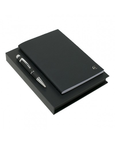 Parure CERRUTI 1881 Black (stylo bille & carnet A5)