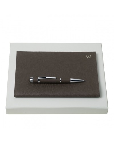 Parure CERRUTI 1881 Taupe (stylo bille & carnet A5)