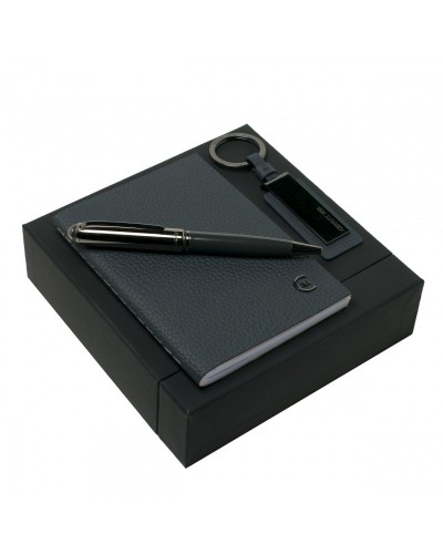 Parure CERRUTI 1881 (stylo bille, carnet A6 & porte-clefs)