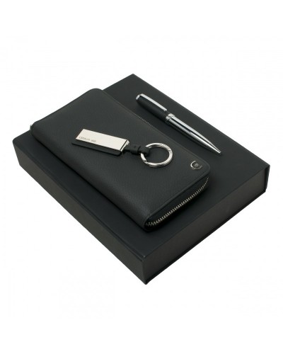 Parure Hamilton Black (stylo bille, porte-clefs & compagnon de voyage)