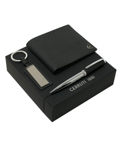 Parure Hamilton Black (stylo bille, porte-clefs & portefeuille)