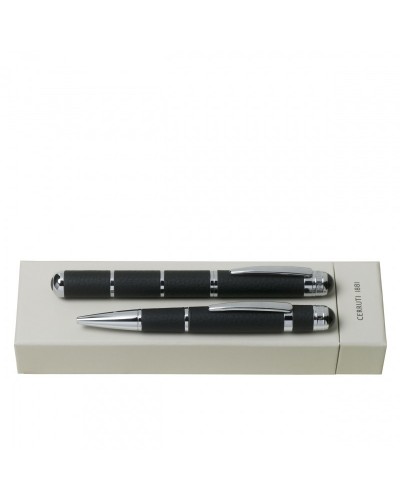 Parure Milton Black (stylo bille & stylo roller)