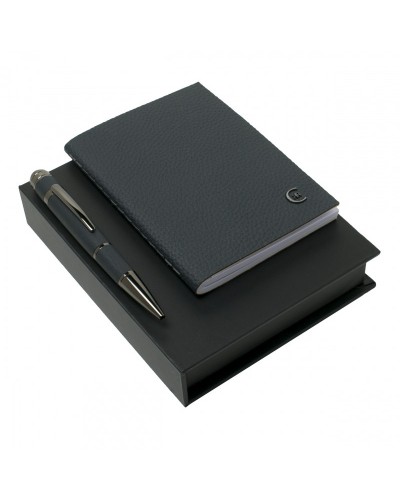 Parure CERRUTI 1881 Dark Blue (stylo bille & carnet A6)