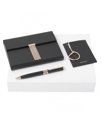 Parure Nina Ricci Noir (stylo bille, carnet A6 & porte-cartes)