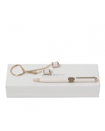 Parure Nina Ricci Lait (stylo bille & porte-clefs)