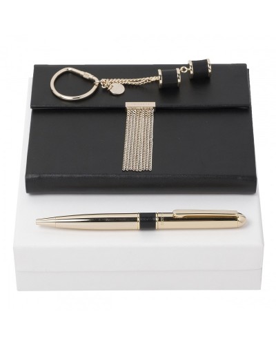 Parure Nina Ricci Noir (stylo bille, carnet A6 & porte-clefs)