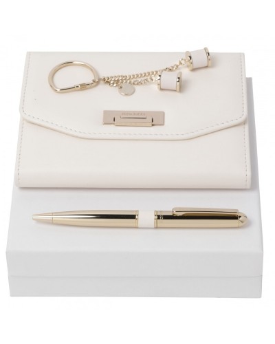 Parure Nina Ricci Lait (stylo bille, carnet A6 & porte-clefs)