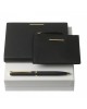 Parure Barrette Noir (stylo bille, carnet A6 & porte-clefs)