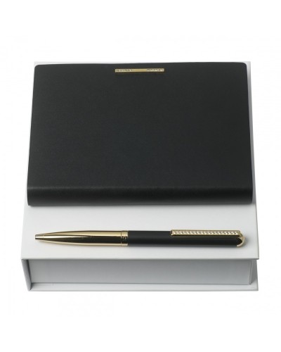 Parure Barrette Noir (stylo bille & carnet A6)