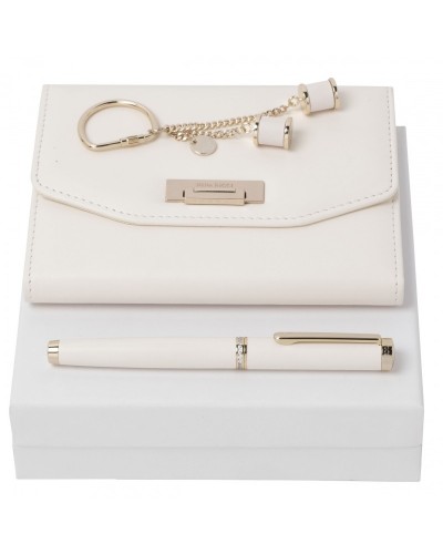 Parure Nina Ricci (stylo roller, carnet A6 & porte-clefs)