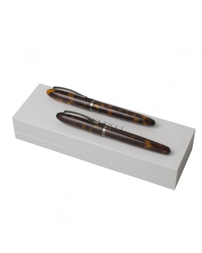 Parure Panache Ecaille (stylo roller & stylo plume)