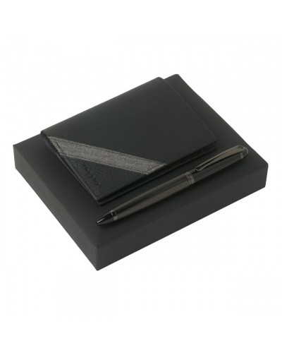 Parure Alesso Black (stylo bille & porte-cartes)