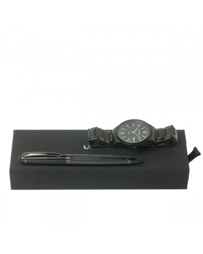 Parure Alesso Black (stylo bille & montre)