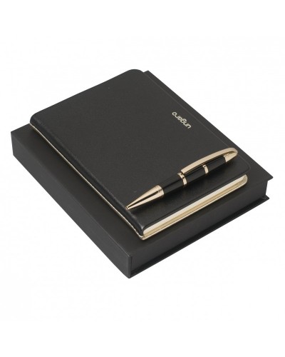 Parure Sienna Black & Gold (stylo bille & carnet A6)