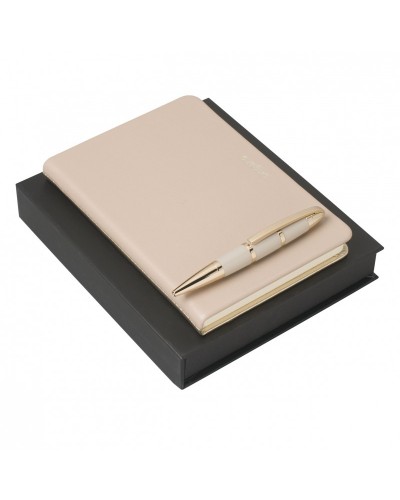 Parure Sienna Nude & Gold (stylo bille & carnet A6)