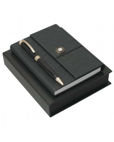 Parure Alba Black (stylo bille & carnet A6)