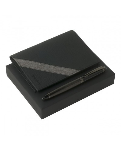 Parure Alesso Black (stylo bille & couverture pour passeport)