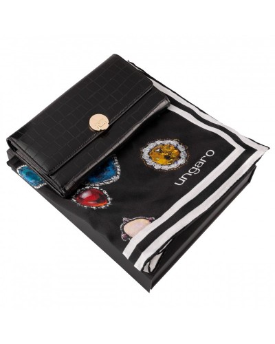 Parure Ungaro Black (portefeuille dame & foulard soie)