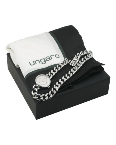 Parure Ungaro Silver (montre & foulard soie)