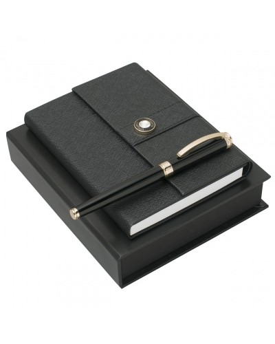 Parure Alba Black (stylo roller & carnet A6)