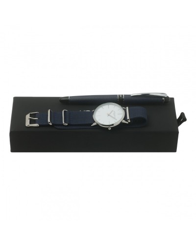 Parure Uomo Blue (stylo roller & montre)