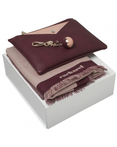 Parure Bird Bordeaux (porte-clefs, écharpe & sac dame)