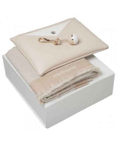 Parure Bird Beige (porte-clefs, écharpe & sac dame)