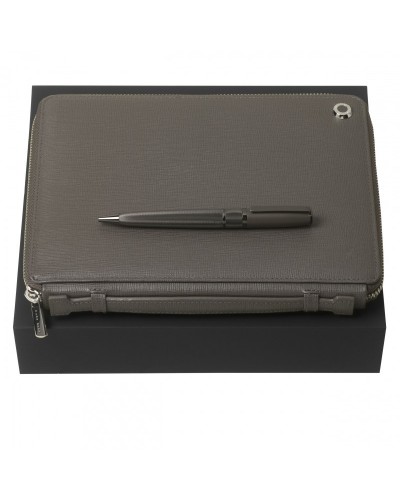 Parure HUGO BOSS Grey (stylo bille & conférencier A5)